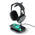 Headphone Stand with Wireless Charging Base on white background