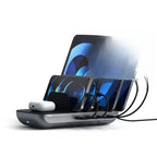 MoonHome 5-Device Charging Station with USB-C, USB-A & Qi Pad, UK – product image 2