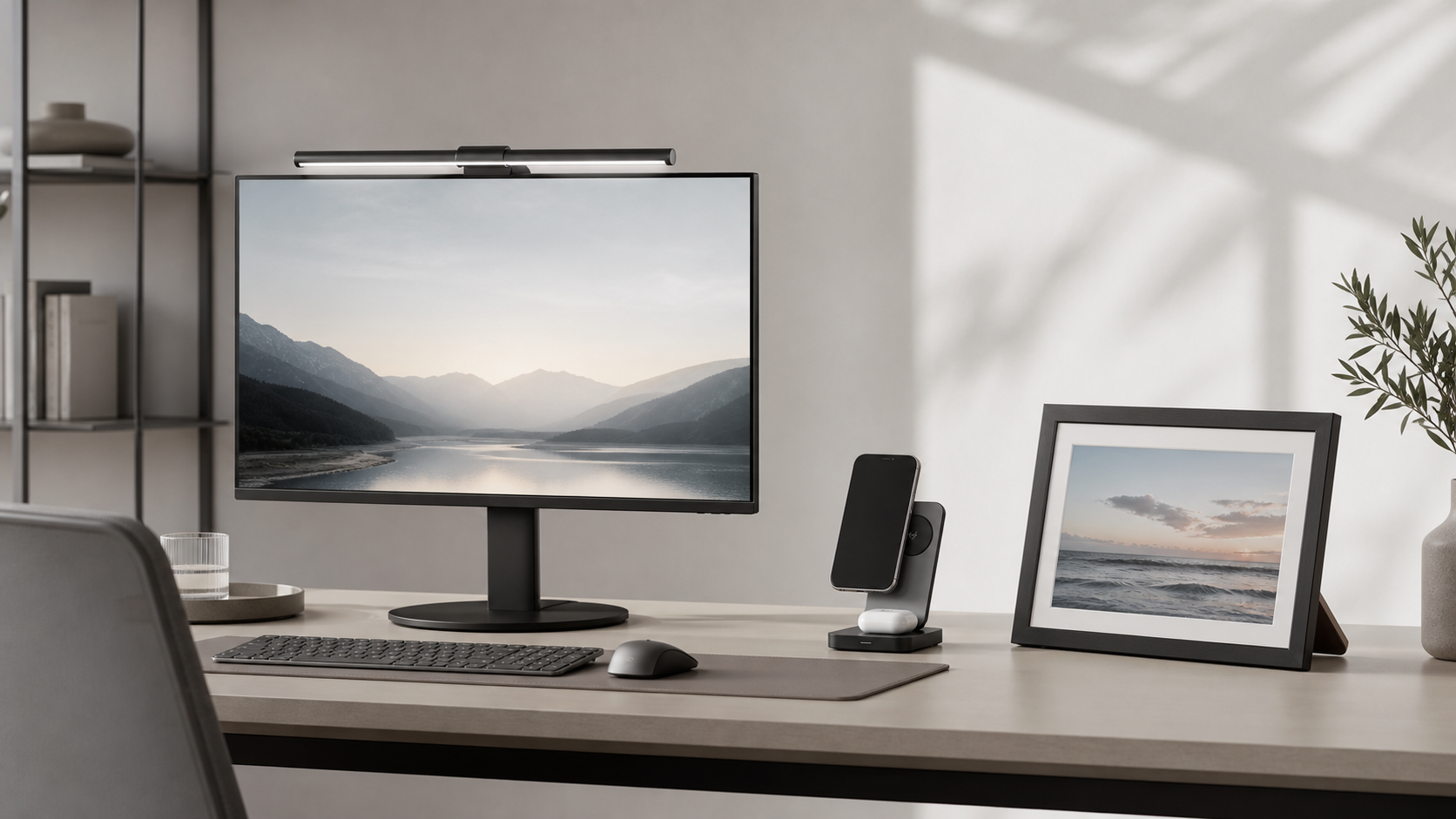 Homepage hero — desk setup